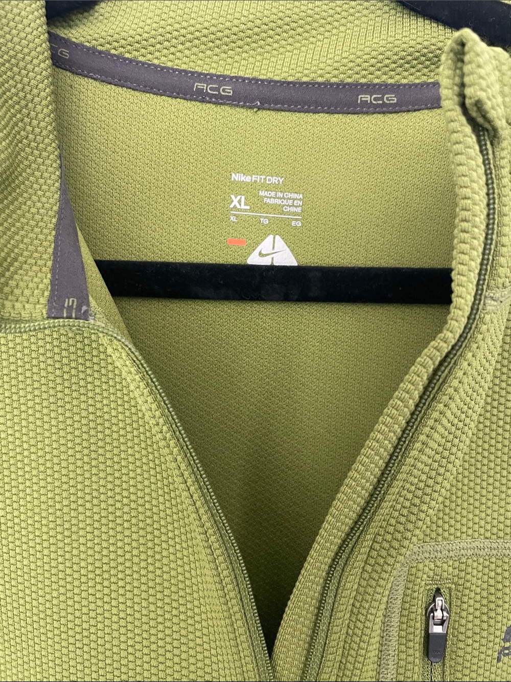 Nike Olive Green ACG Textured Full-Zip Jacket